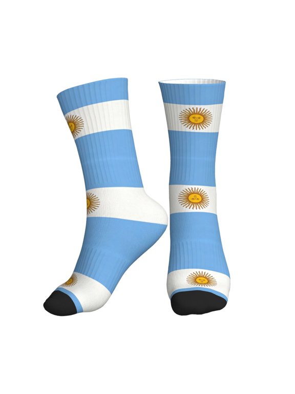 Mens Crew Socks Womens Flag Of Argentina Workout Training Athletic Socks