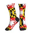 thumbnail image 1 of Mens Crew Socks Womens Flag Of Maryland Pattern Workout Training Athletic Socks, 1 of 7