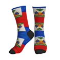 thumbnail image 1 of Mens Crew Socks Womens Haitian Flag Workout Training Athletic Socks, 1 of 7