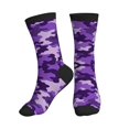thumbnail image 1 of Mens Crew Socks Womens Purple Camouflage Workout Training Athletic Socks, 1 of 7
