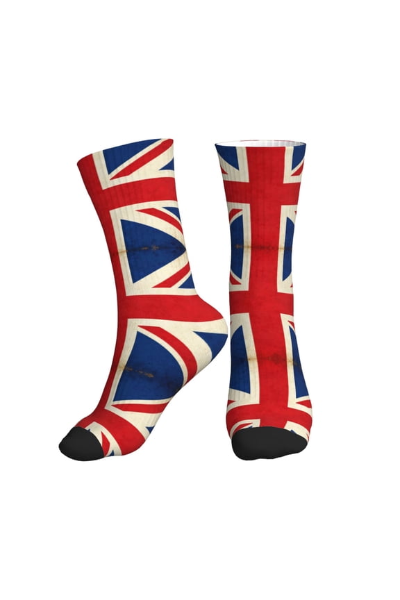 Mens Crew Socks Womens Retro British Flag Workout Training Athletic Socks