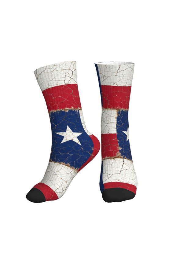 Mens Crew Socks Womens Retro Texas Flag Workout Training Athletic Socks