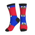 thumbnail image 1 of Mens Crew Socks Womens ?haitians Flag Workout Training Athletic Socks, 1 of 7