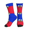 thumbnail image 1 of Mens Crew Socks Womens ?haitians Flag Workout Training Athletic Socks, 1 of 7
