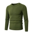 thumbnail image 1 of Mens Crewneck Knitted Base Sweater Solid Color Slim Fit Casual Pullover Lightweight Long Sleeve Tops, 1 of 4