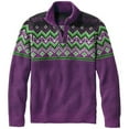 thumbnail image 1 of Mens Crewneck Sweater Quarter Zip Funny Print Pullovers Button Down Festival Holiday Winter Clothes with Pockets, Purple, Size XXXL, 1 of 2
