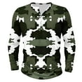 thumbnail image 1 of Mens Crewneck Sweatshirt Camouflage Printing Plus Size Button Long Sleeve Casual Blouse Shirts, 1 of 4