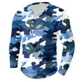 thumbnail image 1 of Mens Crewneck Sweatshirt Camouflage Printing Plus Size Button Long Sleeve Casual Blouse Shirts, 1 of 3