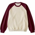 thumbnail image 1 of Mens Crewneck Sweatshirt Cotton Color Block Oversized Pullover Tops for Men Fall Casual Long Sleeve Loose Shirts (Beige L), 1 of 5