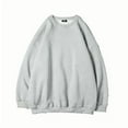 thumbnail image 1 of Mens Crewneck Sweatshirt Cotton Solid Color Oversized Pullover Tops Fall Casual Long Sleeve Loose Shirts for Men (Gray L), 1 of 3
