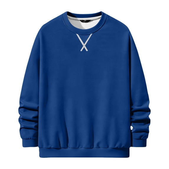 Mens Crewneck Sweatshirt Long Sleeves Casual Pullover Tops Loose Fit Soft Basic Sweatshirt, M