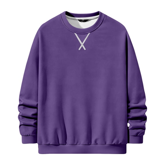 Mens Crewneck Sweatshirt Long Sleeves Casual Pullover Tops Loose Fit Soft Basic Sweatshirt, M