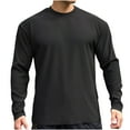 thumbnail image 1 of Men's Casual Polo Shirts Men's Casual Henley Shirts Classic Button Cotton Long Sleeve Athletic Slim Fit T-Shirt Fall Fashion Basic Lightweight Tees Tops Solid Color Golf Stylish Tops with Pocket, 1 of 6