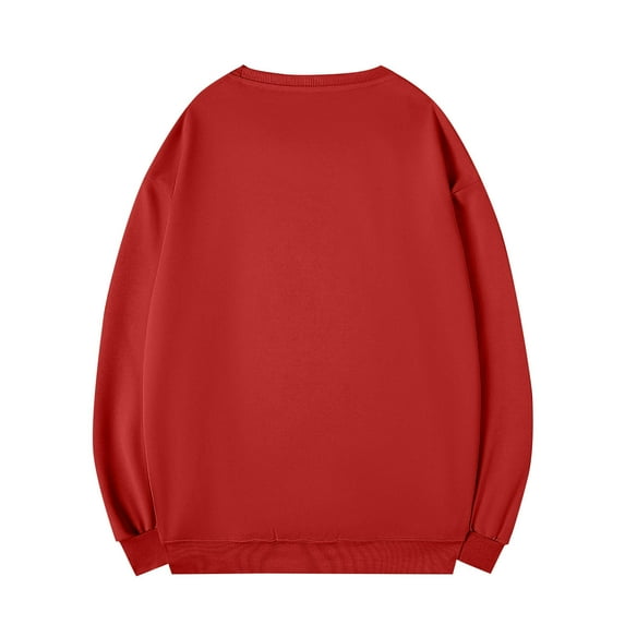 Mens Crewneck Sweatshirts, Long Sleeve Pullover for Men Fall Fashion Big & Tall Solid Color Basic Oversized Sweatshirt S-4XL