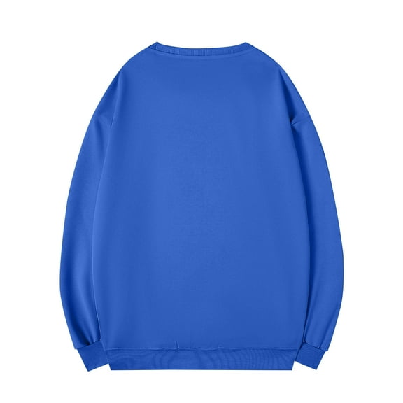 Mens Crewneck Sweatshirts, Long Sleeve Pullover for Men Fall Fashion Big & Tall Solid Color Basic Oversized Sweatshirt S-4XL