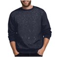 thumbnail image 1 of Mens Crewneck Sweatshirts Sevevn Men's Solid Color Long Sleeved Round Neck Sequined Pullover Sweatshirt, 1 of 8