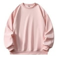 thumbnail image 1 of Mens Crewneck Sweatshirts Solid Color Fashion Loose Fit Shirts Comfoty Soft Long Sleeve Y2K Outfits Spring Fall Pullover Tops Pink XL, 1 of 2