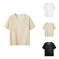thumbnail image 1 of Mens Crochet Shirt Summer Lightweight Short Sleeve Loose Casual Crewneck Hollow out Knit T-Shirt Beach Shirts, 1 of 8