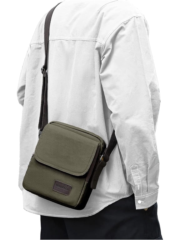 Mens Crossbody Bag,Man Purse Side Bag over the Shoulder Bag for Men Women Small Canvas Messenger Bag for Phone Passport