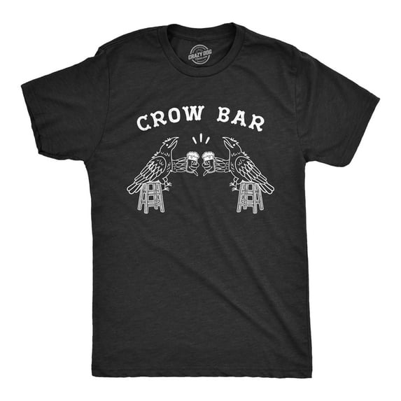 Mens Crow Bar T Shirt Funny Bird Party Drinking Tee Toolbox Graphic Novelty Tee Graphic Tees