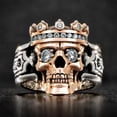 thumbnail image 1 of Mens Crown Skull Ring Geometric Alloy With Artificial Gemstones European American Fashion Ring Stylish Jewelry, 1 of 1