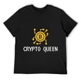 thumbnail image 1 of Mens Crypto Queen Bitcoin Retro Gaming Style Cryptocurrency T-Shirt Black, 1 of 5