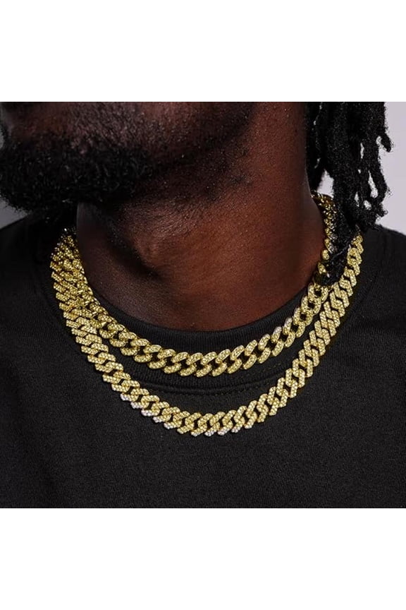 Mens Cuban Link Chain Gold Necklace Men Hip Hop Jewelry