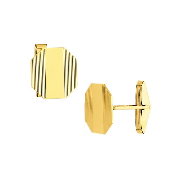 Gem & Harmony Mens Cuff Links in 14K Yellow Gold for Men