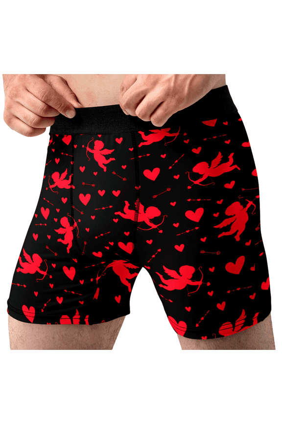 Mens Cupids Arrow Hearts All Over Boxer Briefs Valentines Day Underwear