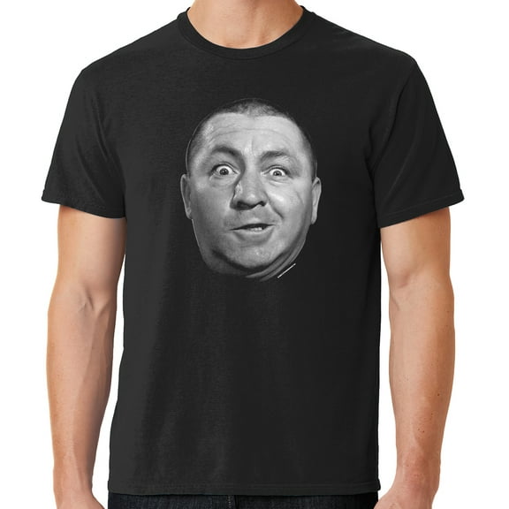 Mens Curly Howard Face Three 3 Stooges Tee Shirt, 2XL Black