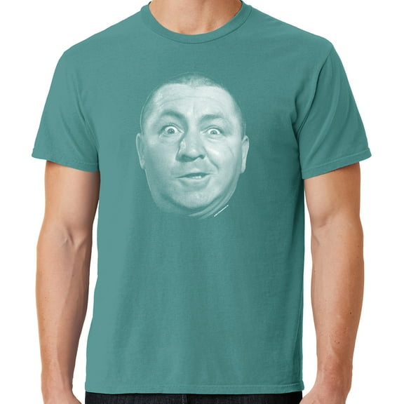 Mens Curly Howard Face Three 3 Stooges Tee Shirt, 3XL Peacock Green