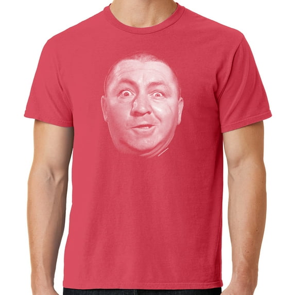 Mens Curly Howard Face Three 3 Stooges Tee Shirt, 3XL Poppy Red