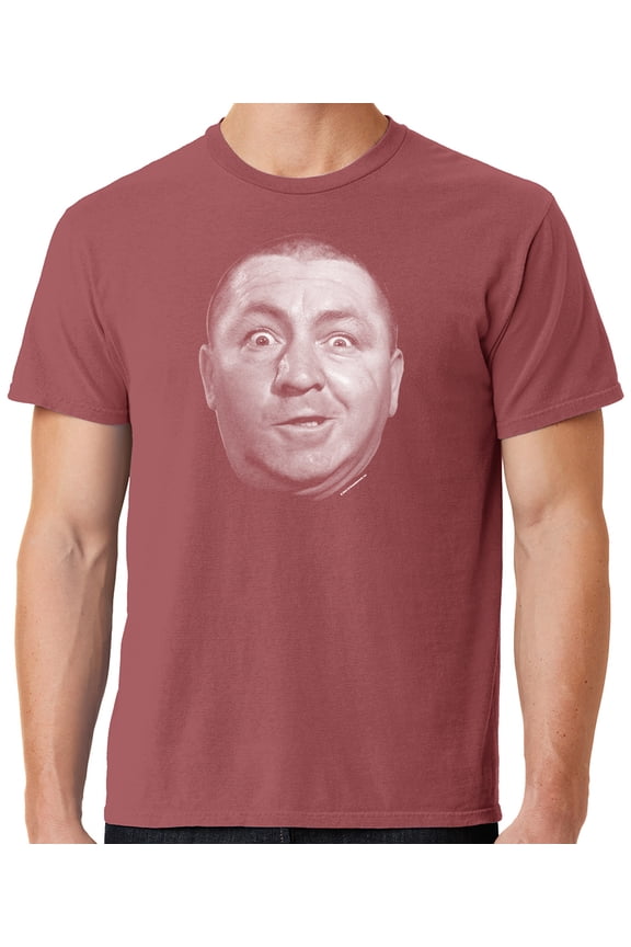 Mens Curly Howard Face Three 3 Stooges Tee Shirt, 3XL Red Rock