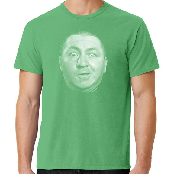 Mens Curly Howard Face Three 3 Stooges Tee Shirt, XL Guacamole Green