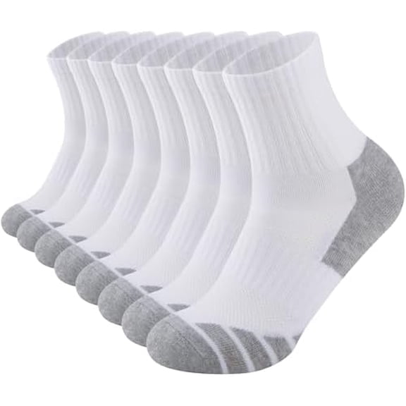 Mens Cushioned Ankle Socks Athletic Performance Quarter Socks Moisture Wicking Running Socks(8 Pairs)