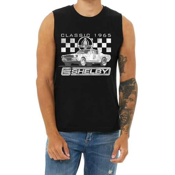Mens Cut Off Shirts Sleeveless Muscle Tee Mustang Shelby Cobra