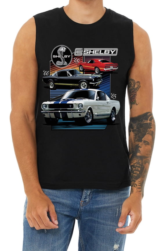 Mens Cut Off Shirts Sleeveless Muscle Tee Shelby Ford Mustang Shirt
