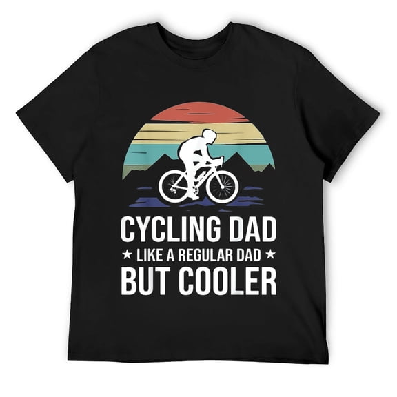 Mens Cycling Dad Like A Regular Dad But Cooler Funny Cyclist Gift T-Shirt Black