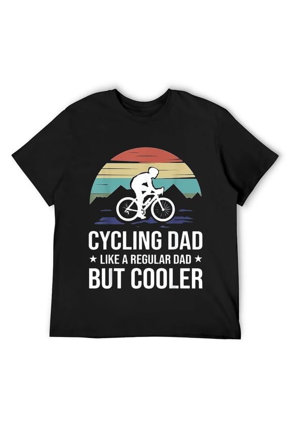 Mens Cycling Dad Like A Regular Dad But Cooler Funny Cyclist Gift T-Shirt Black