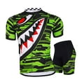 thumbnail image 1 of Mens Cycling Jersey Set Road Bicycling Suit Breathable Cycle Tops with Pockets Biking Shorts 4D Padded Green L, 1 of 5