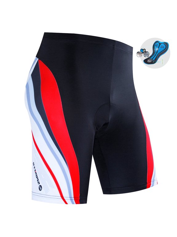 Bike Shorts for Men Padded Road Riding Cycling Tights UPF Biking Cycle Clothing Red L