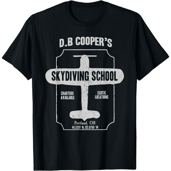 Mens D.B. Cooper Skydiving School T Shirt