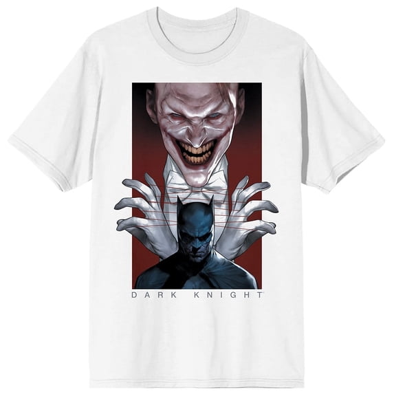 Mens DC Comic Book Batman & Joker Characters White Graphic Tee Shirt - 6XL
