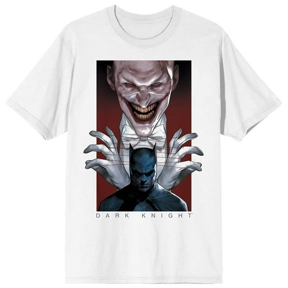 Mens DC Comic Book Batman & Joker Characters White Graphic Tee Shirt-XXL