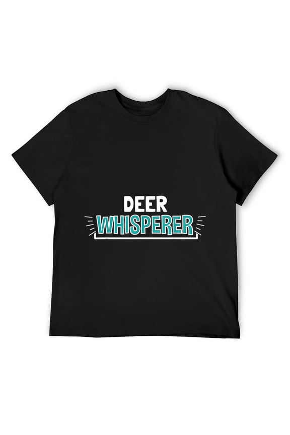 Mens DEER Whisperer Clothes Funny Outfit Gift Deer T-Shirt Black