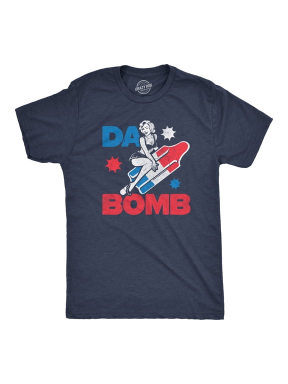 Mens Da Bomb T Shirt Funny Retro Fourth Of July Popsicle Tee for Guys Graphic Tees