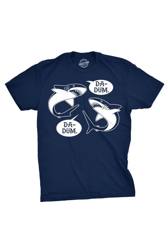 Mens Da-Dum Da-Dum Shark T Shirt Funny Summer Vacation Tee for Guys Graphic Tees