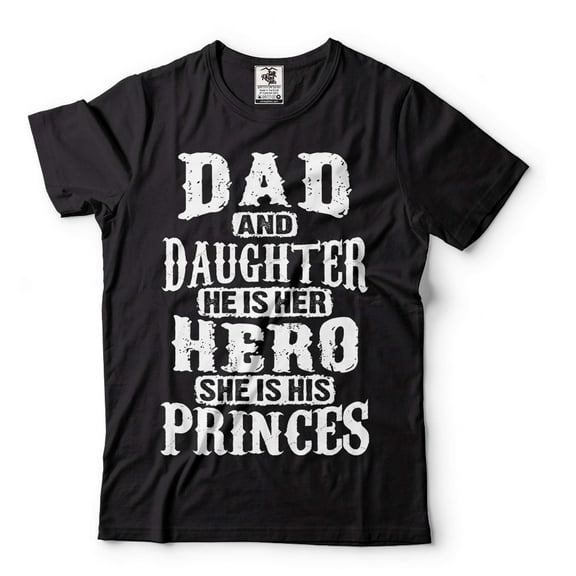 Mens Dad And Daughter Shirt Father Daughter Shirt He Is Her Hero And She is His Princess Shirt