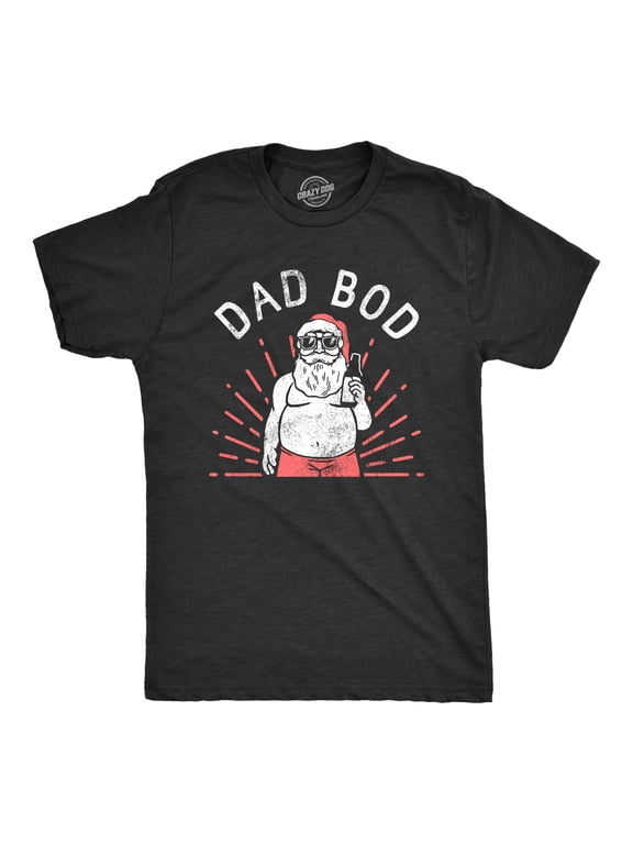 Mens Dad Bod Santa T Shirt Funny Sarcastic Christmas Drinking Santa Clause Tee for Guys Graphic Tees