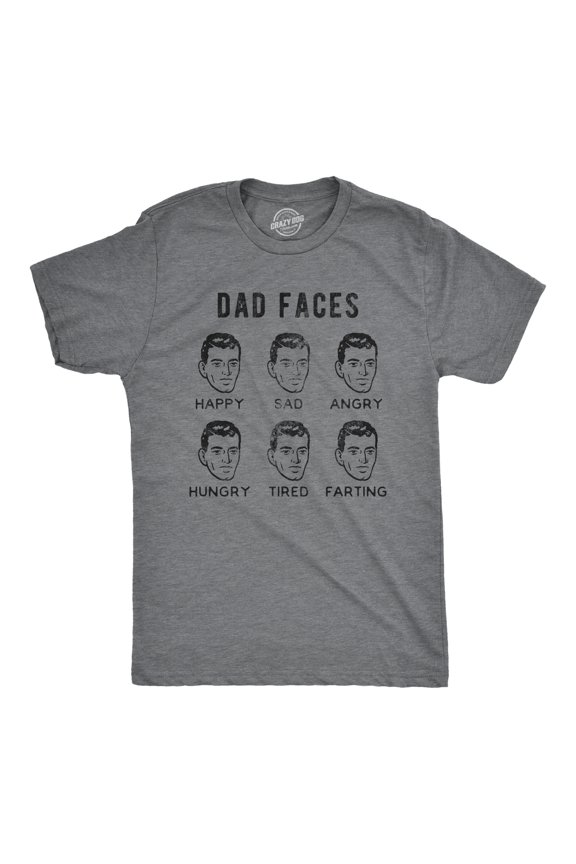 Mens Dad Faces T Shirt Funny Fathers Day Sarcastic Emotions Chart Graphic Novelty Tee Graphic Tees